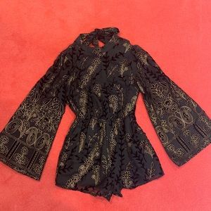 Lost and Wander Silk patterned romper